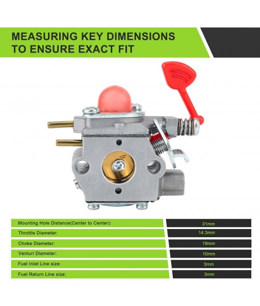 BVM200VS Carburetor for Poulan Pro BVM200C P200C GBV325 P325 Carb Kit Craftsman 25CC Leaf Blower Parts 545081855 WT-875A WT-875