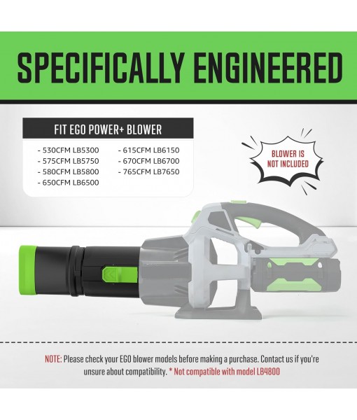 Sealegend Car Drying Nozzle Compatible with EGO Leaf Blower Models 530 575 580 615 650 670 765, Compact Nozzle Attachment with 360° Rotation, Scratch Protection (9.5in)