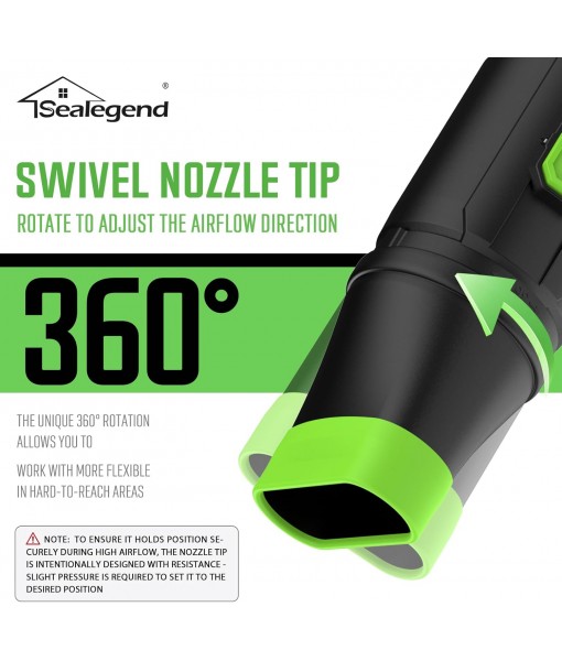 Sealegend Car Drying Nozzle Compatible with EGO Leaf Blower Models 530 575 580 615 650 670 765, Compact Nozzle Attachment with 360° Rotation, Scratch Protection (9.5in)