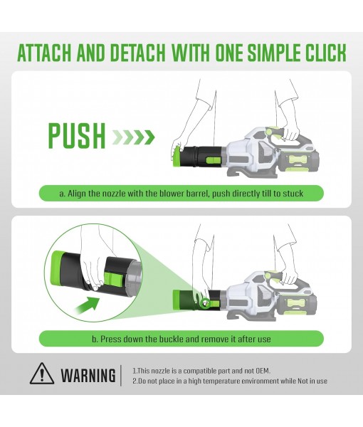 Sealegend Car Drying Nozzle Compatible with EGO Leaf Blower Models 530 575 580 615 650 670 765, Compact Nozzle Attachment with 360° Rotation, Scratch Protection (9.5in)