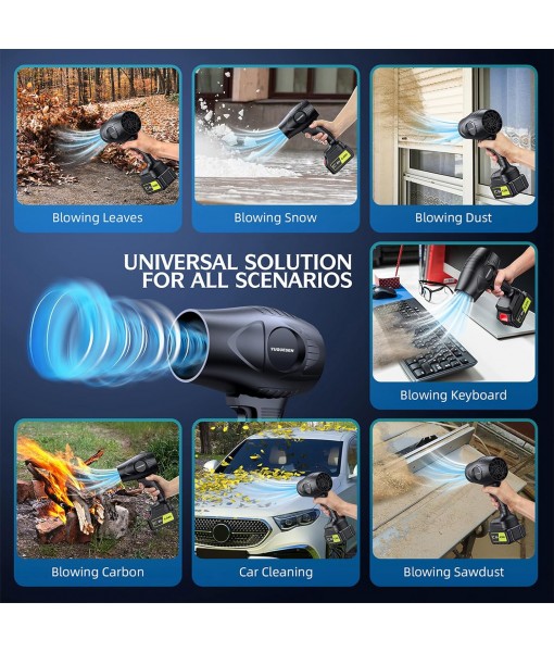 980,000 RPM Cordless Leaf Blower - 21V Electric Handheld Leaf Blower with 2×4.0Ah Batteries & Fast Charger - Lightweight for Patio, Lawn, Yard, Deck Cleaning