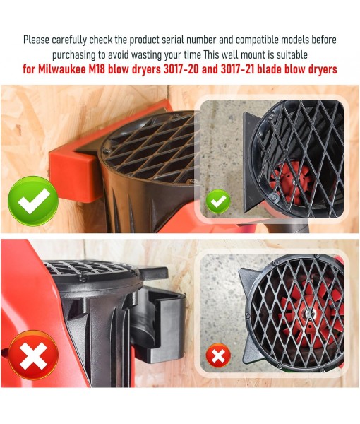 Wall Mount for Milwaukee M18 Blower - Only Fits Model 3017-20 & 3017-21 Leaf Blower Heavy-Duty Wall Mounting Bracket, Holder Storage Hook with Installation Screws