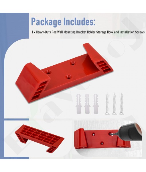 Wall Mount for Milwaukee M18 Blower - Only Fits Model 3017-20 & 3017-21 Leaf Blower Heavy-Duty Wall Mounting Bracket, Holder Storage Hook with Installation Screws
