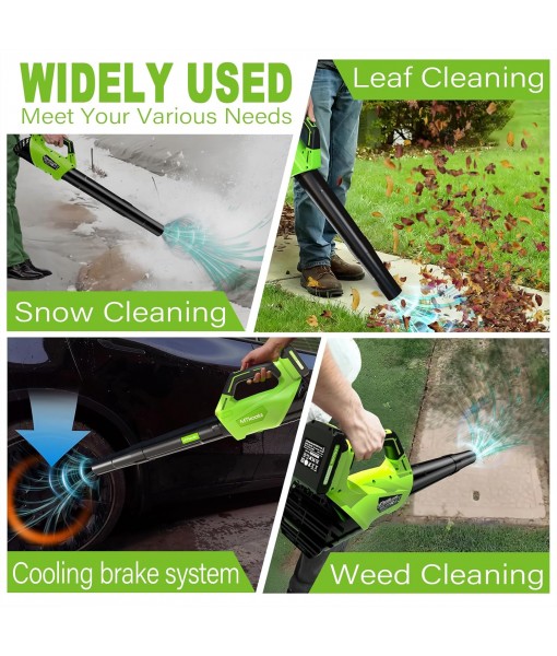 2025 Upgrade Leaf Blower, Leaf Blower Cordless with 2 * 2.6AH Batteries and Fast Charger, 450CFM &150MPH and 2 Speed Mode, Lightweight Electric Leaf Blowers for Lawn,Yard, Leaves, Dust,Snow Care