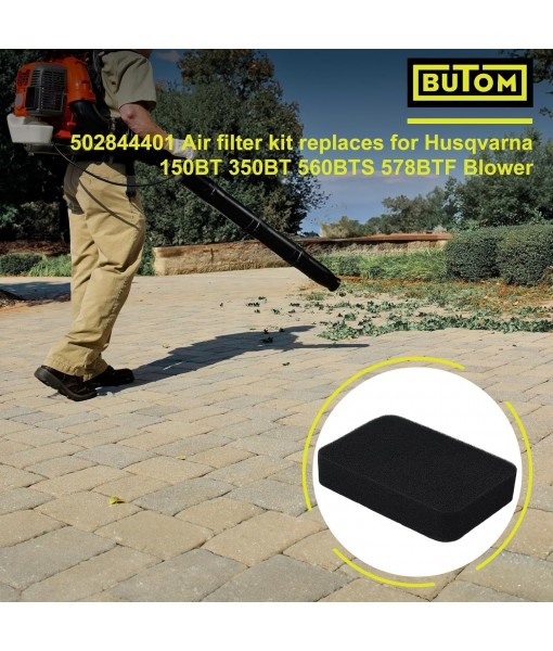 502844401 150BT Air Filter for Husqvarna 150BT 350BT 560BTS 350BF 150BF 560BFS Red Max EBZ5150 EBZ5100 EBZ5100RH EBZ6500RH EBZ5100Q EBZ5150RH EBZ650 Blower with Fuel Filter Line