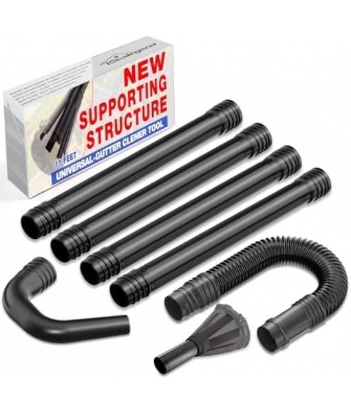 Sealegend Universal Leaf Blower Gutter Attachment, Gutter Cleaning Tools from Ground with Suppotive Structure and Telescopic Hose All-Round Cleaning, 11 Feet