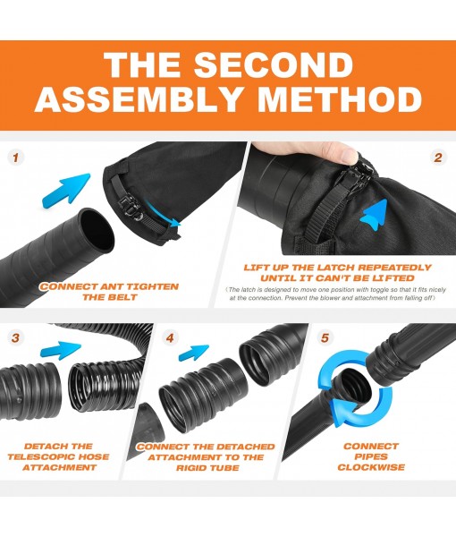 Sealegend Universal Leaf Blower Gutter Attachment, Gutter Cleaning Tools from Ground with Suppotive Structure and Telescopic Hose All-Round Cleaning, 11 Feet