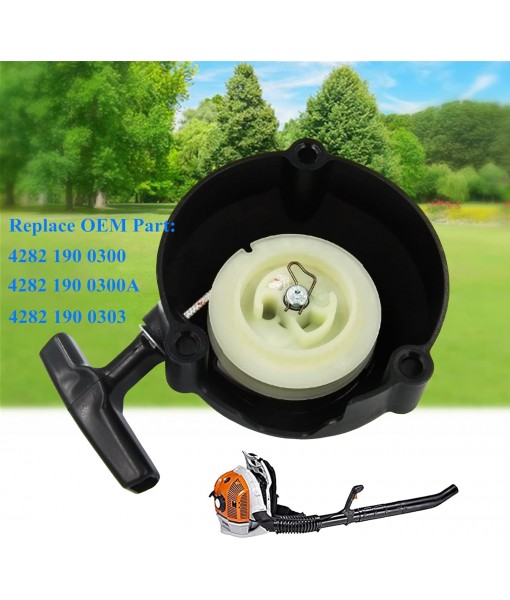 Recoil Starter Assembly for Stihl Backpack Blower BR500 BR550 BR600 Pull Start, Replaces 4282 190 0300