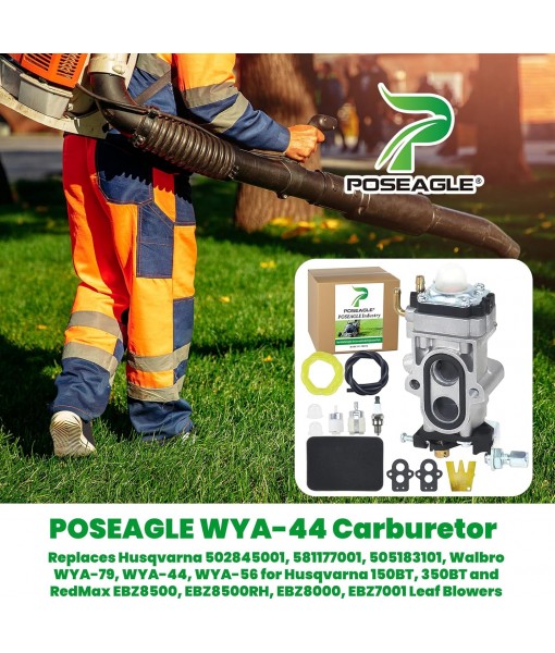 WYA-44 Carburetor Replaces Husqvarna 502845001, 581177001, 505183101, Walbro WYA-79, WYA 44, WYA-56 for Husqvarna 150BT, 350BT and RedMax EBZ8500, EBZ8500RH, EBZ8000, EBZ7001 Leaf Blowers