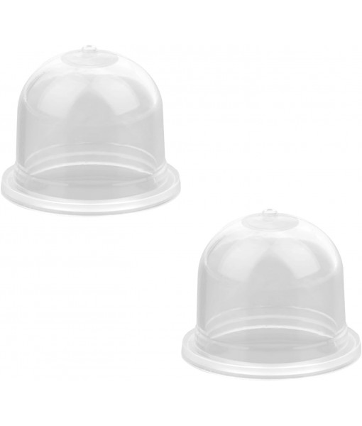 2pcs Carburetor Primer Bulbs Replacement, Transparent Plastic Chainsaw Carburetor Fuel Primer Bulb Pump Bulbs Compatible with Homelite Ryobi Walbro Gas Trimmer Blower Brush Cutter