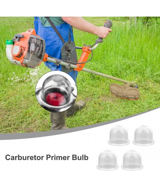 2pcs Carburetor Primer Bulbs Replacement, Transparent Plastic Chainsaw Carburetor Fuel Primer Bulb Pump Bulbs Compatible with Homelite Ryobi Walbro Gas Trimmer Blower Brush Cutter