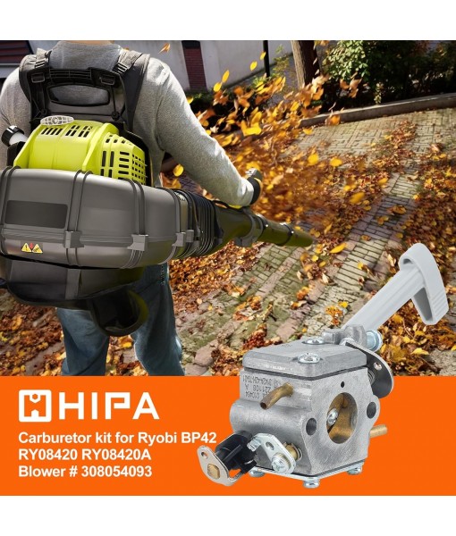 Hipa RY08420 Carburetor for BP42 RY08420A RY42BPEMC RY42WB Backpack Leaf Blower 308054093 900777005 308054079 Carb