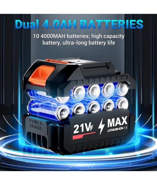 Handheld Electric Cordless Leaf Blower – 500,000RPM Mini Turbo Jet Blower with 2×4.0Ah Batteries & Charger, Lightweight for Patio, Lawn, Garage Cleaning (Black)