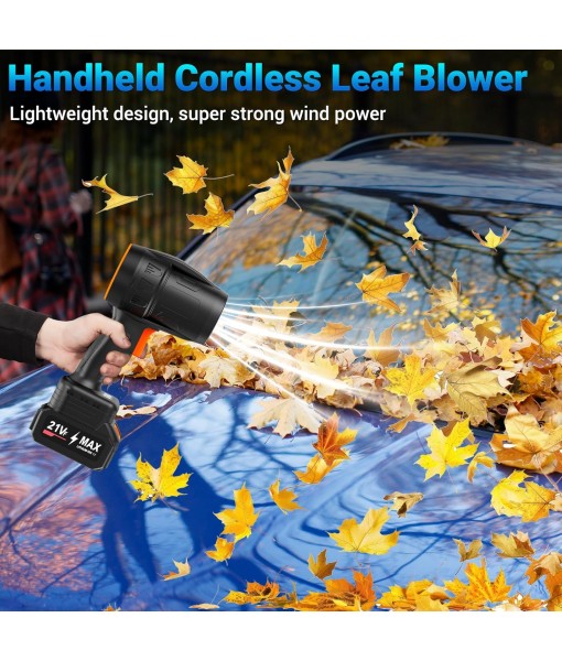 Handheld Electric Cordless Leaf Blower – 500,000RPM Mini Turbo Jet Blower with 2×4.0Ah Batteries & Charger, Lightweight for Patio, Lawn, Garage Cleaning (Black)