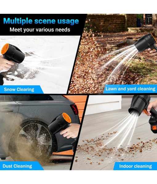 Handheld Electric Cordless Leaf Blower – 500,000RPM Mini Turbo Jet Blower with 2×4.0Ah Batteries & Charger, Lightweight for Patio, Lawn, Garage Cleaning (Black)