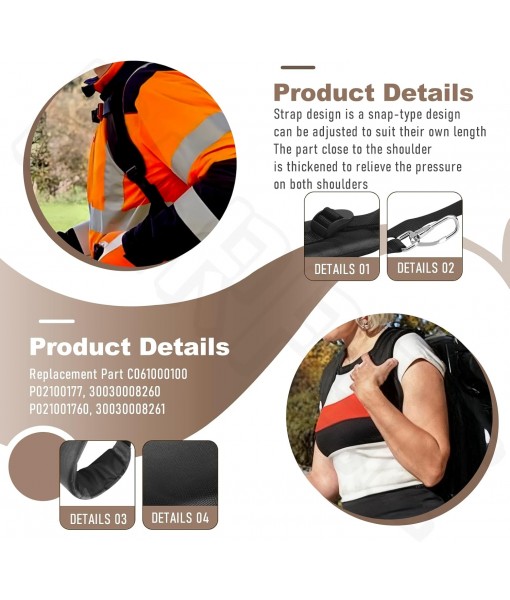 Backpack Blower Straps/Blower Harness Compatible with Echo Blowers PB-260 PB260L PB261L PB-403 PB-403H PB413 PB-460 PB-601 Replaces C061000100, 30030008260, 30030008261, P021001760, P021001770