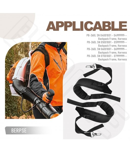 Backpack Blower Straps/Blower Harness Compatible with Echo Blowers PB-260 PB260L PB261L PB-403 PB-403H PB413 PB-460 PB-601 Replaces C061000100, 30030008260, 30030008261, P021001760, P021001770