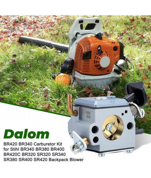 Dalom BR420 BR340 Carburetor Kit for Stihl BR340 BR380 BR400 BR420C BR320 SR320 SR340 SR380 SR400 SR420 Backpack Blower Model Carburetor Parts Replace Stihl 4203-120-0601 Carb