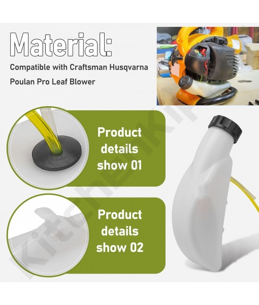578943308 Fuel Tank for Craftsman Husqvarna Poulan Pro Leaf Blower BVM200VS BVM200FE BVM210VS VS2000BV PPB430VS GBV325 GBV345, Replaces 526222201 545100401 576764901