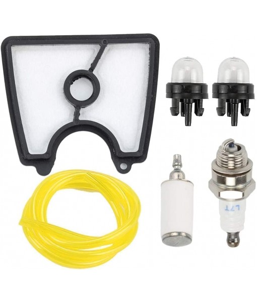 Powtol 545112101 125B Air Filter Kit for Husqvarna 125B 125BX 125BVX Leaf Blower Parts Craftsman 358794810 358794811 Leafblower Tune Up Kit with 125B Fuel Filter Line Spark Plug Primer Bulb