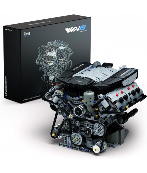 Nifeliz V8 Engine Building Set, Exclusive Advanced Collector's Engine Model, Physical Science Experiment Toy for Adults, Home or Office Décor (2725 PCS, NF10287)