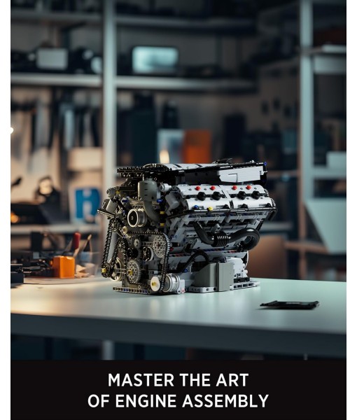 Nifeliz V8 Engine Building Set, Exclusive Advanced Collector's Engine Model, Physical Science Experiment Toy for Adults, Home or Office Décor (2725 PCS, NF10287)