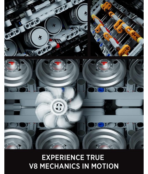Nifeliz V8 Engine Building Set, Exclusive Advanced Collector's Engine Model, Physical Science Experiment Toy for Adults, Home or Office Décor (2725 PCS, NF10287)