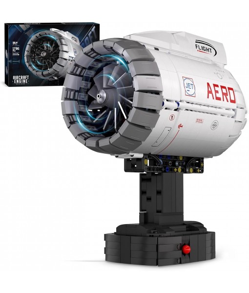 HIGH GODO Aircraft Engine Building Kit That Works, Aircraft Turbofan Engine Model Kit with Motor, Build Your Own Engine Kit, STEM Project for Teens Adults 14+ (1786 PCS)