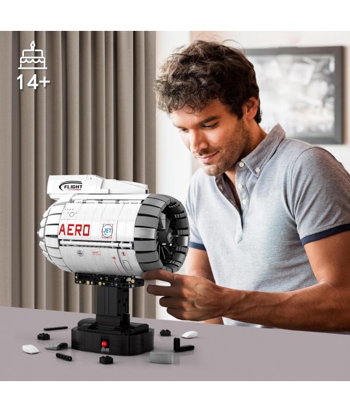 HIGH GODO Aircraft Engine Building Kit That Works, Aircraft Turbofan Engine Model Kit with Motor, Build Your Own Engine Kit, STEM Project for Teens Adults 14+ (1786 PCS)