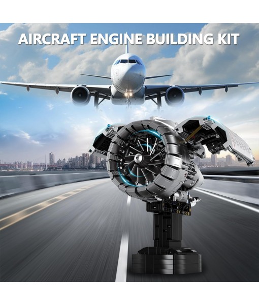 HIGH GODO Aircraft Engine Building Kit That Works, Aircraft Turbofan Engine Model Kit with Motor, Build Your Own Engine Kit, STEM Project for Teens Adults 14+ (1786 PCS)