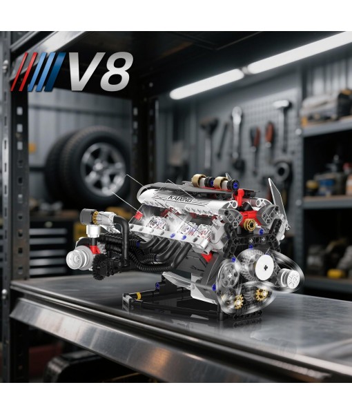 V8 Engine Kits That Works Building Sets,Car Engine Model Kit with Motor and Lights,Visible Piston Movement Mechanical STEM Toy for Car Enthusiasts Adults,Kids(664PCS)