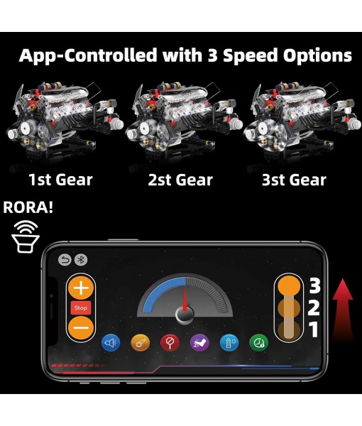 V8 Engine Kits That Works Building Sets,Car Engine Model Kit with Motor and Lights,Visible Piston Movement Mechanical STEM Toy for Car Enthusiasts Adults,Kids(664PCS)