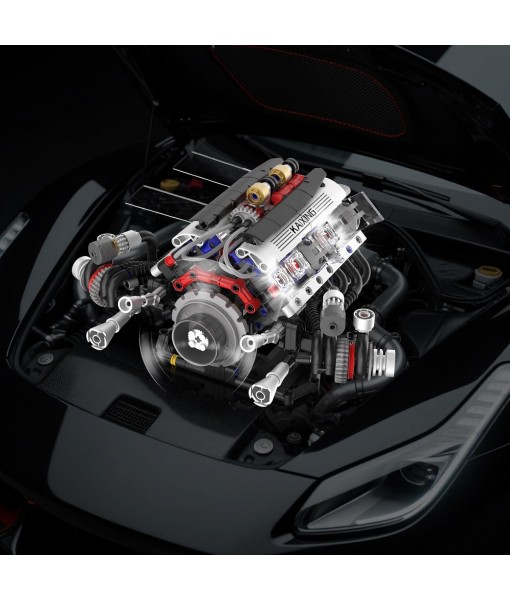 V8 Engine Kits That Works Building Sets,Car Engine Model Kit with Motor and Lights,Visible Piston Movement Mechanical STEM Toy for Car Enthusiasts Adults,Kids(664PCS)