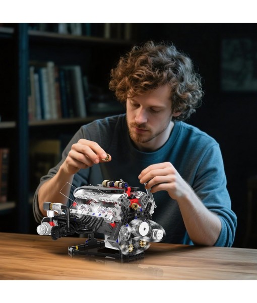 V8 Engine Kits That Works Building Sets,Car Engine Model Kit with Motor and Lights,Visible Piston Movement Mechanical STEM Toy for Car Enthusiasts Adults,Kids(664PCS)