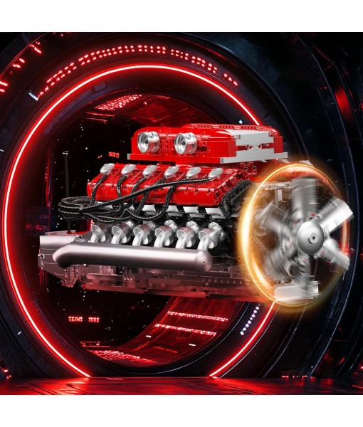 Mould King V12 Engine Model Kit That Runs, MOC Engineering Model Building Kit with Battery and Motor, 3472 PCS STEM Engineering Building Blocks for Adults