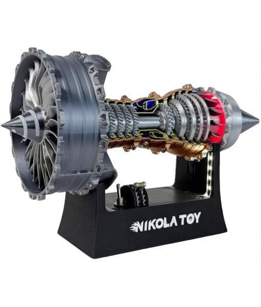 TR900 Turbofan Engine Model Kit – 1:20 Scale Turbojet Aircraft Engine – 3D Printed Mechanical Science Education Toy Aviation Enthusiast Gift – Deluxe Version (Finished)