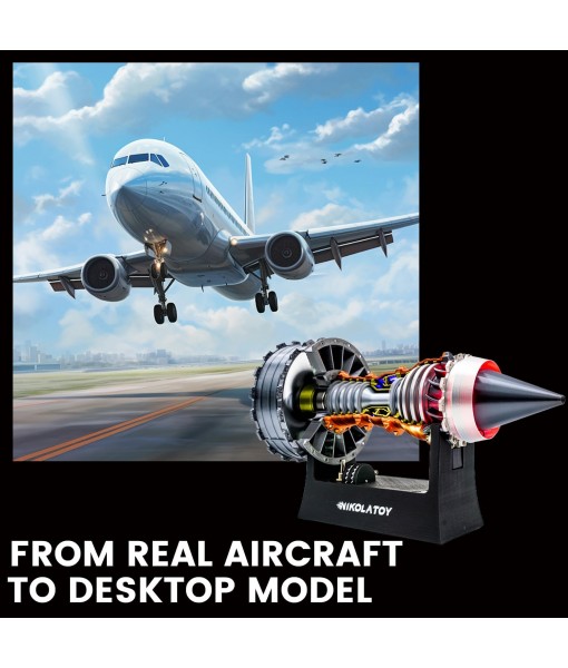 TR900 Turbofan Engine Model Kit – 1:20 Scale Turbojet Aircraft Engine – 3D Printed Mechanical Science Education Toy Aviation Enthusiast Gift – Deluxe Version (Finished)