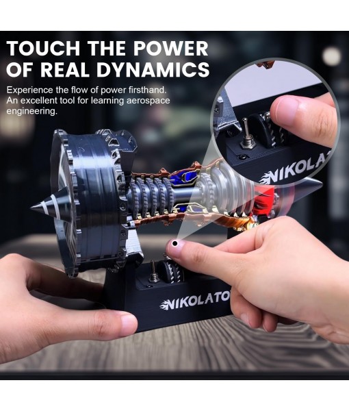 TR900 Turbofan Engine Model Kit – 1:20 Scale Turbojet Aircraft Engine – 3D Printed Mechanical Science Education Toy Aviation Enthusiast Gift – Deluxe Version (Finished)