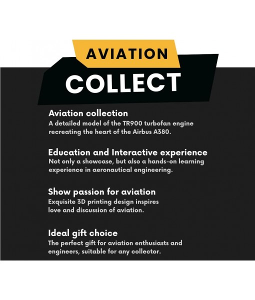 TR900 Turbofan Engine Model Kit – 1:20 Scale Turbojet Aircraft Engine – 3D Printed Mechanical Science Education Toy Aviation Enthusiast Gift – Deluxe Version (Finished)