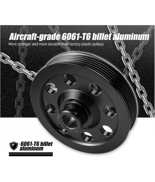 Small Diameter Billet Aluminum 5 Pulley Compatible For Power Steering Compatible With LS Vortec 4.3L 4.8L 5.3L 5.7L 6.0L 6.2L Engine Model