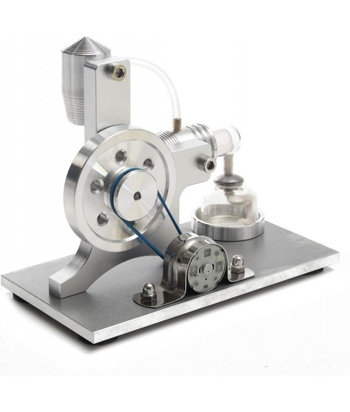 Hot Air Stirling Motor Power Generator Alpha Engine Model Educational Physics Experiment Kit (A)