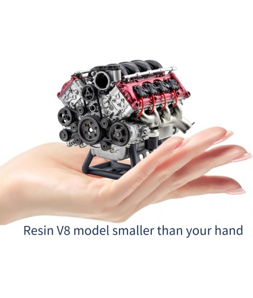 ENGINEDIY Mini V8 Engine Kits That Runs, MAD V8 Model Engine Build Kits for Adults, DIY Assembly Engine Model for AX90104 SCX10Ⅱ Capra VS4-10 Pro/Ultra Model Car, 2.52 x 2.36 x 2.17 inches