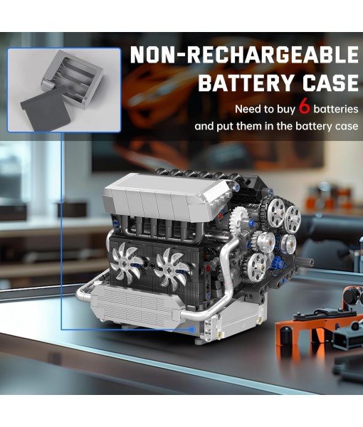 Mould King 10213 Car Engine Building Sets, Intelligent Chip Drive Engine Model Kit That Runs, Build Your Own STEM V8 Engine Model Toys for Age 14+/Adults Collections Home or Office Décor (744+ PCS)