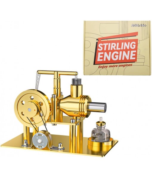 Stirling Engine Model Kit for Adults, Hot Air Stirling Engine DIY Assembly Balance Metal Engine Motor Model, Electricity Generator Mini Engine Kit Engine Building Kit Gift