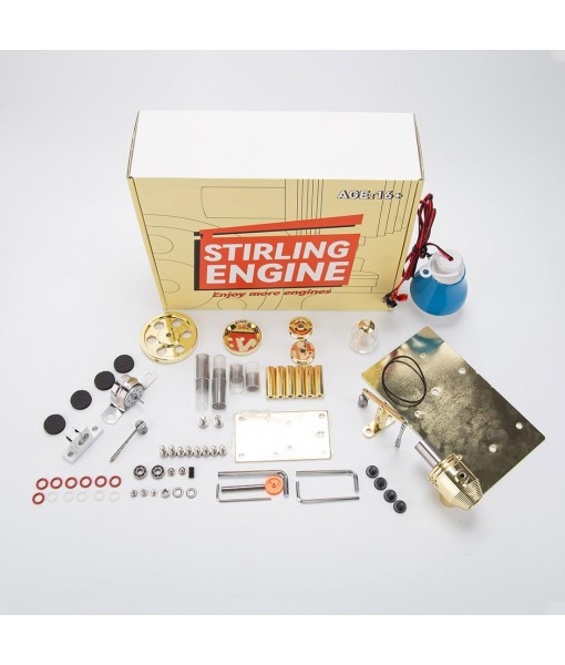 Stirling Engine Model Kit for Adults, Hot Air Stirling Engine DIY Assembly Balance Metal Engine Motor Model, Electricity Generator Mini Engine Kit Engine Building Kit Gift