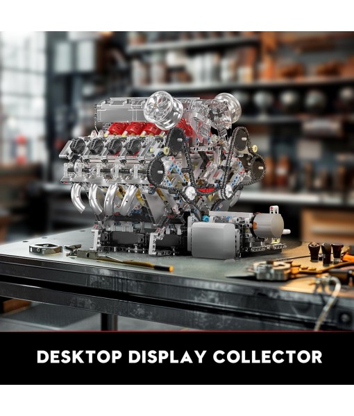 Mould King 10219 V8 Engine Model Kit - Build Your Own Supercar Model Engine, STEM Engineering Building Blocks Sets with Motor, 8-Cylinder Engine Building Kits for Teens Adults(2718 Pieces)