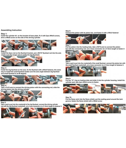 Stirling Engine Model Kits DIY Completely All-Metal Stirling Engine Model Set Metal Engine Model Kits for Adults to Build