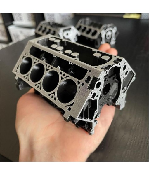 Engine Block Business Card & Pencil Holder DIY Business Card Holder Organizer Display Desk Engine Model Silver