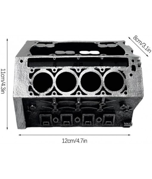 Engine Block Business Card & Pencil Holder DIY Business Card Holder Organizer Display Desk Engine Model Silver