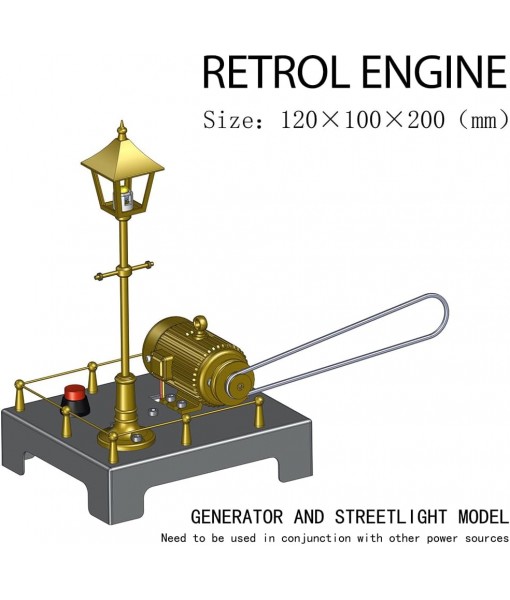 Mini Steam Generator and Lamp Scene Model, DIY Steam Beam Engine Model Accessories for Steam Engine Model, Build Your Own Engine Kit for Adults